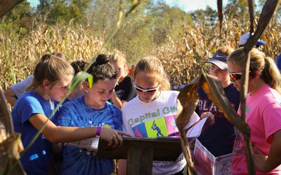 Guests Outside Corn Maze Guests Outside Corn Maze