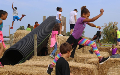 Guests Play On Slide Mountain