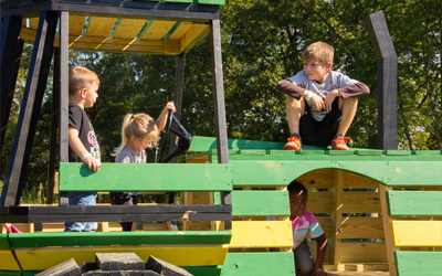 Children On Tractor Play Set