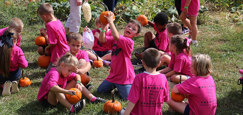 School Field Trip - Kids With Pumpkins